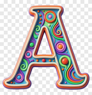 Colorful 3D Letter A PNG