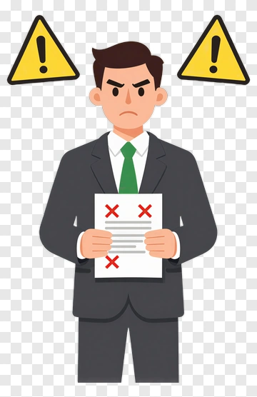 Angry Businessman Holding Warning Document PNG