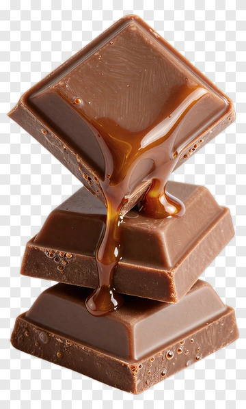 Stacked Chocolate With Caramel Drizzle PNG
