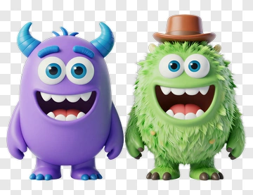 Two Friendly Monsters PNG