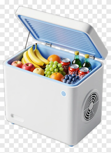 Cooler Filled With Fresh Fruit And Beverages PNG