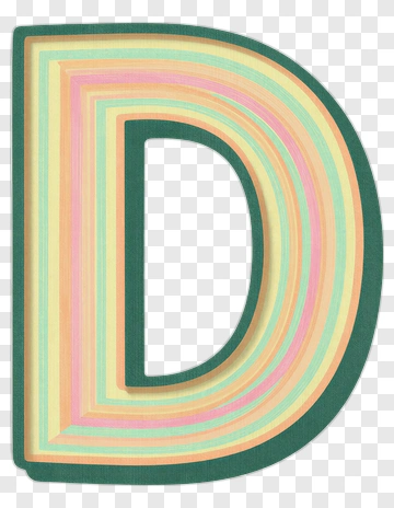 Letter D With Layered Pastel Colors PNG