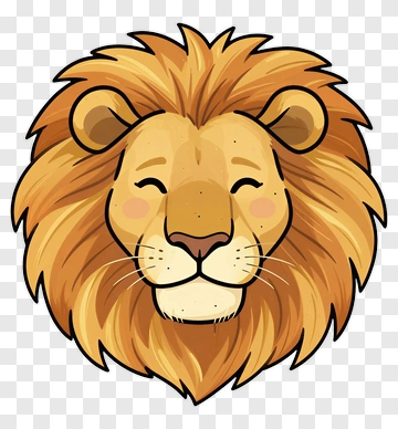Cartoon Lion Head PNG