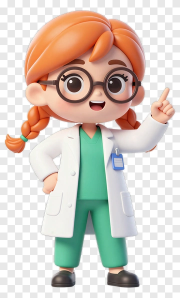 Cartoon Doctor With Orange Hair And Glasses PNG