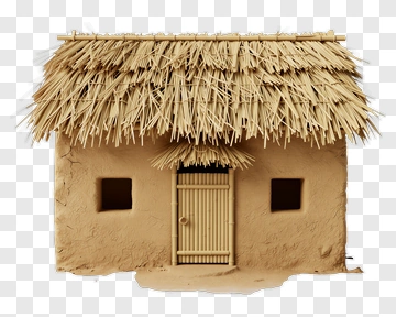 Thatched Adobe House Model PNG