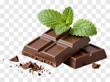Chocolate Bar With Mint Leaf PNG