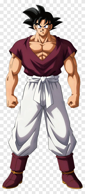Goku In Battle Ready Pose PNG