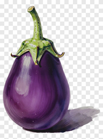 Watercolor Eggplant PNG