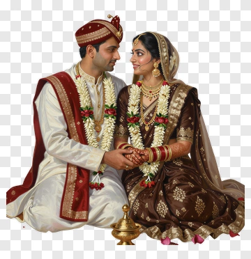 Indian Couple In Traditional Wedding Attire PNG