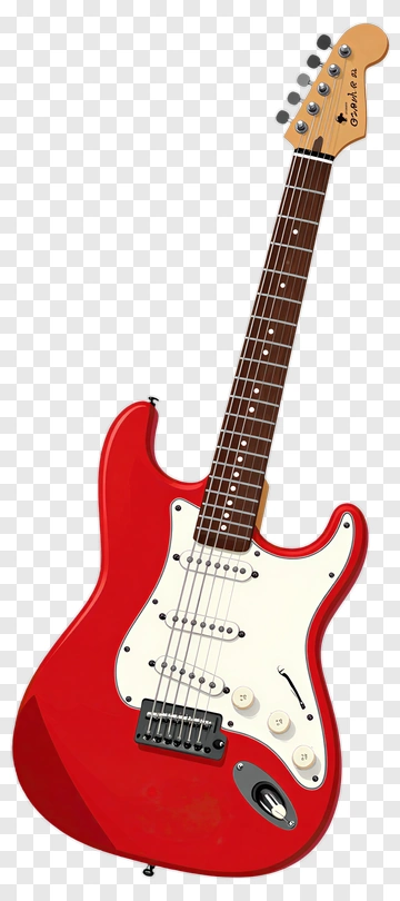 Red Electric Guitar Illustration PNG
