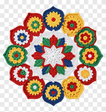 Crochet Flower Mandala PNG