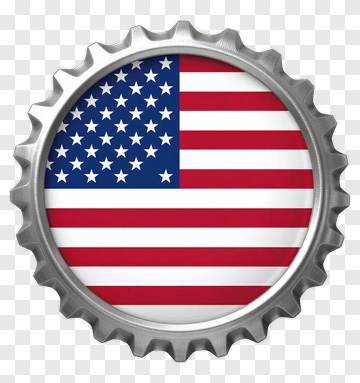 American Flag On Bottle Cap PNG