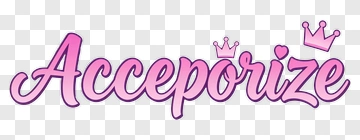 Acceporize Logo With Crowns And Heart PNG