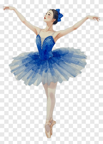 Ballerina In Blue Tutu PNG