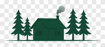 Cabin Surrounded By Pine Trees PNG