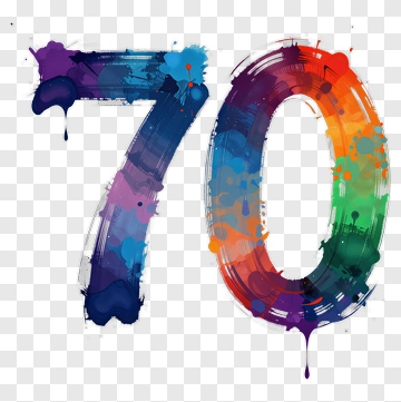 Colorful Paint Splatter Number 70 PNG