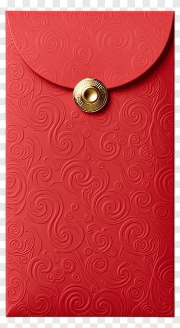 Red Envelope With Gold Button PNG