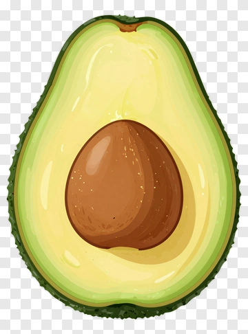Half Avocado Illustration PNG