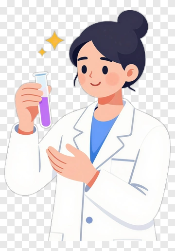Scientist Holding Purple Test Tube PNG