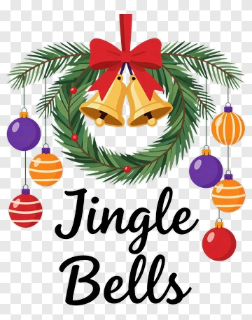 Jingle Bells Christmas Wreath PNG