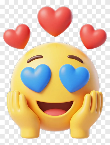 Yellow Emoji With Heart Eyes PNG