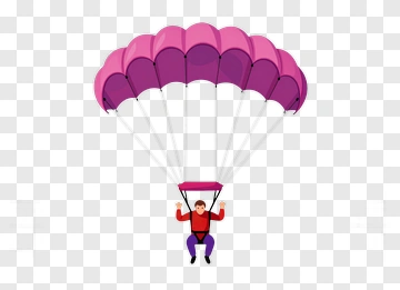 Parachutist In Pink Parachute PNG