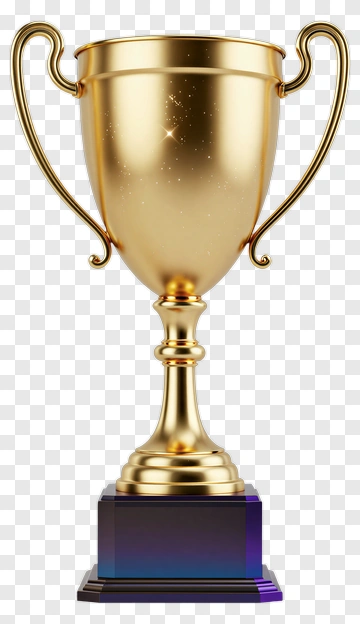 Golden Trophy With Sparkles PNG