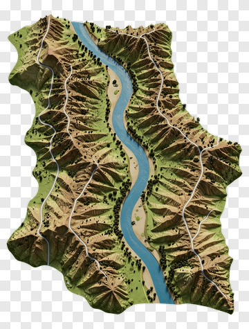 Mountain Range With River PNG