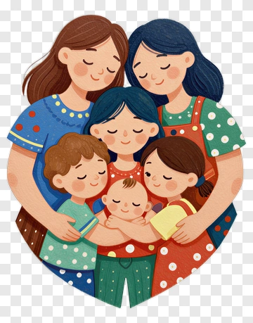 Family Hug Illustration PNG
