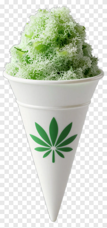 Green Snow Cone In White Cone PNG