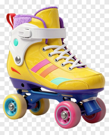 Bright Yellow Roller Skate PNG