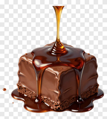 Chocolate Cake With Caramel Drizzle PNG