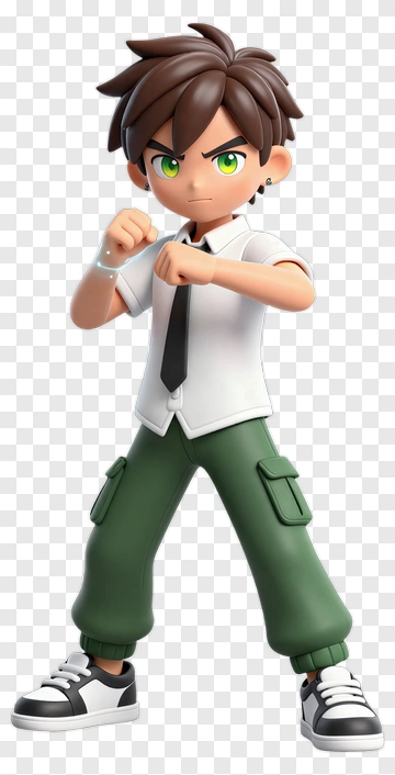 Anime Boy In Fighting Stance PNG