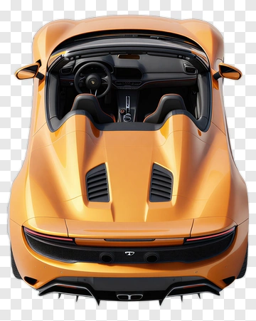 Orange Convertible Sports Car PNG