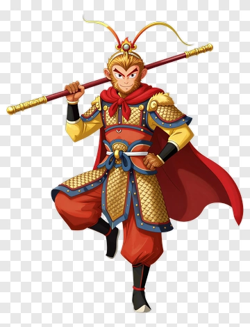 Monkey King In Battle Stance PNG