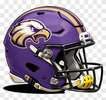 Purple And Gold Football Helmet With Eagle Logo PNG