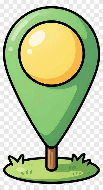 Green Map Pin With Yellow Center PNG
