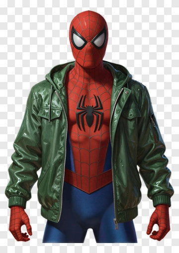 Spider-Man In Green Jacket PNG