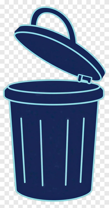 Blue Trash Can PNG