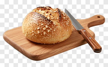 Seeded Bread On Wooden Board PNG