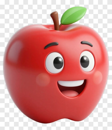 Happy Apple Emoji Character PNG