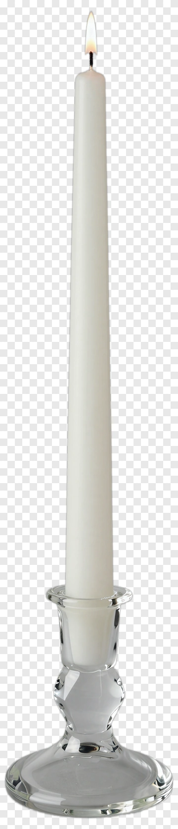 White Candle In Glass Candlestick PNG