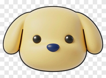 Yellow Dog Face PNG