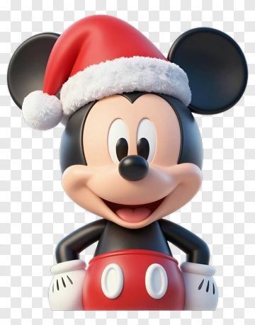 Mickey Mouse In Santa Hat PNG