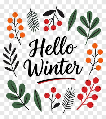 Hello Winter Greeting PNG