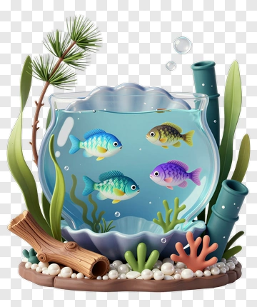 Colorful Fish In Aquarium PNG