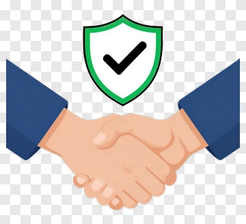 Secure Handshake With Shield Icon PNG