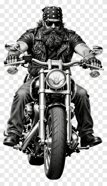 Biker On Motorcycle PNG