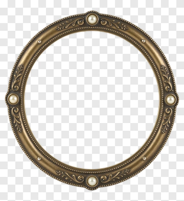 Gold Ornate Picture Frame With Pearls PNG
