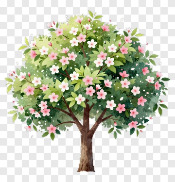 Flowering Tree With Pink Blossoms PNG